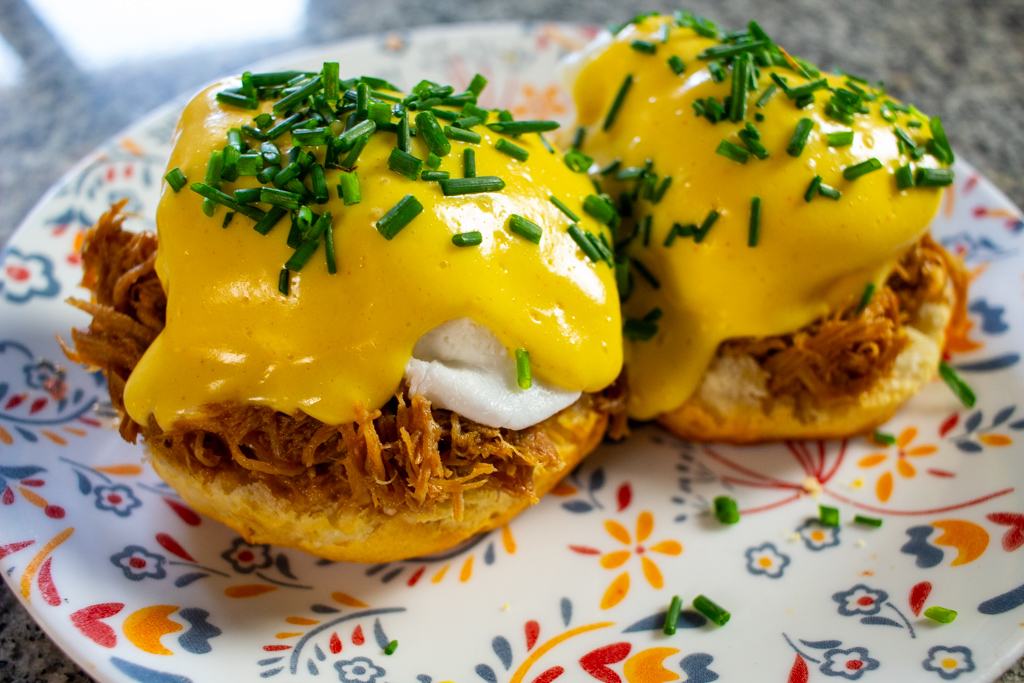 Salmon Avocado Eggs Benedict (Eggs Royale) - The Yummy Bowl